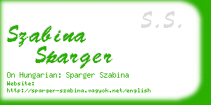 szabina sparger business card